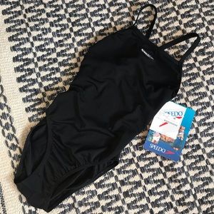 NWT Speedo Record Breaker Competitive Style High Neckline/Leg One Piece Swimsuit